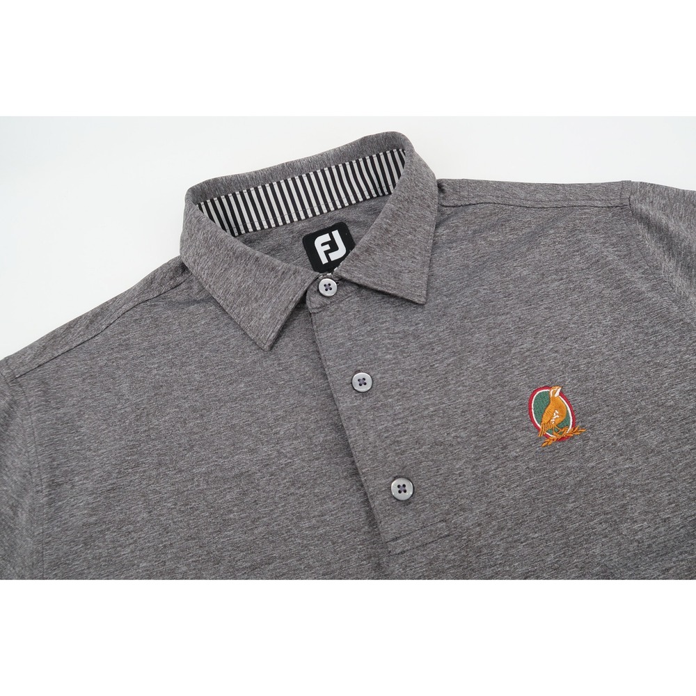 Footjoy Mens Medium Gray Solid Golf Performance Polo‎ Shirt Stretch